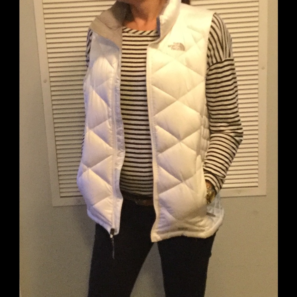 The North Face white down vest