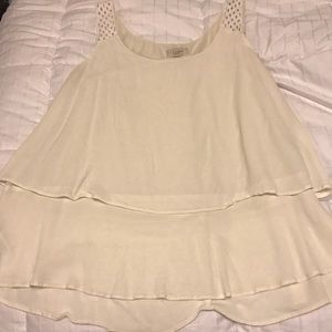 Loft Ivory Woven Straps Sleeveless Top in XL