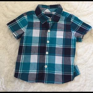 🎈Teal Plaid Collard Button Up T Shirts