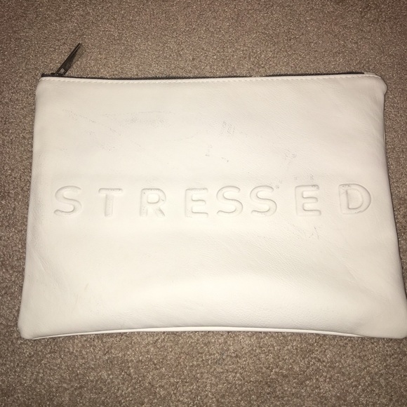 Zara white Stressed but Well Dressed hand Clutch