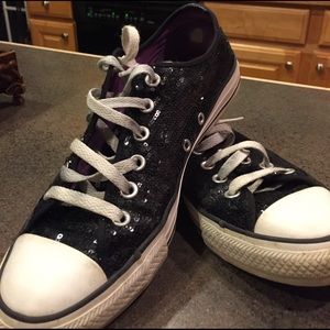 Black Sequin Converse All Star Chuck Taylor