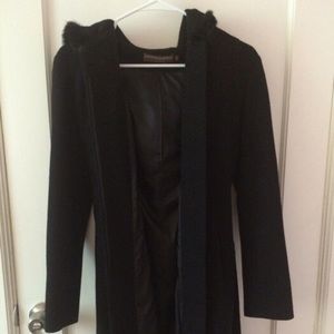 Black Fur Long Winter Coat