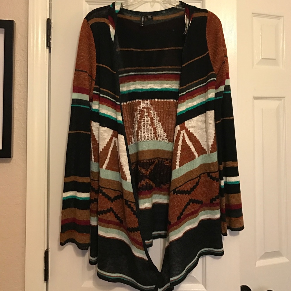 Women's Hooded Flare front Cardigan M