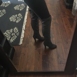 Never worn dark grey thigh high boots!