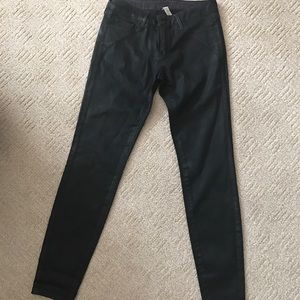 Black fake leather looking jeans
