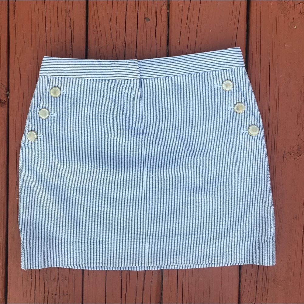 J. Crew Seersucker/Nautical Style Skirt - Picture 1 of 4