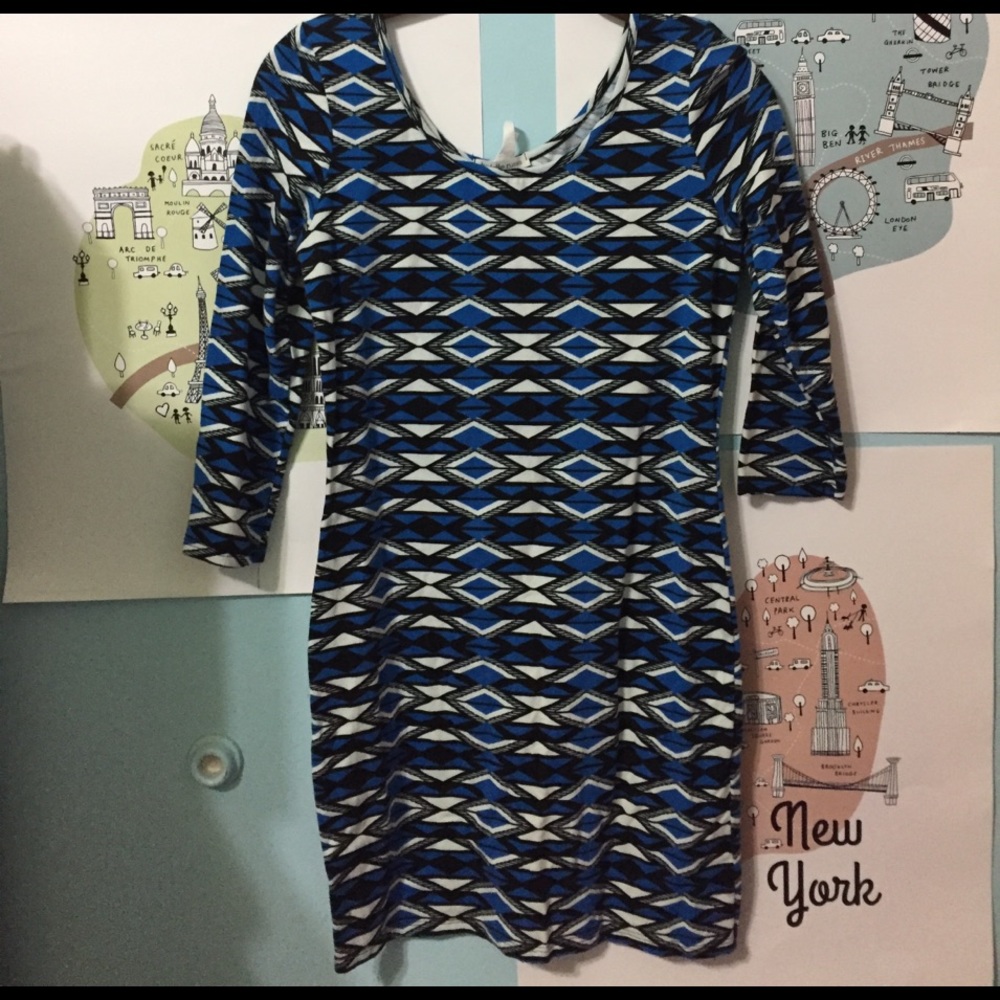 Charlotte Russe Blue Aztec Print Mini Dress