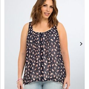 Torrid Size 1 Popsicle Chiffon Tulip Back Tank Top