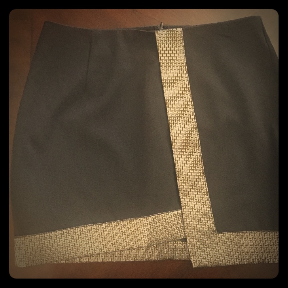 Black and Gold Mini Skirt.