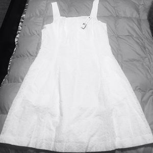 Theory white eyelet dress NWT