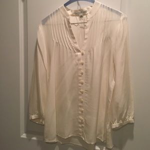 BR cream blouse