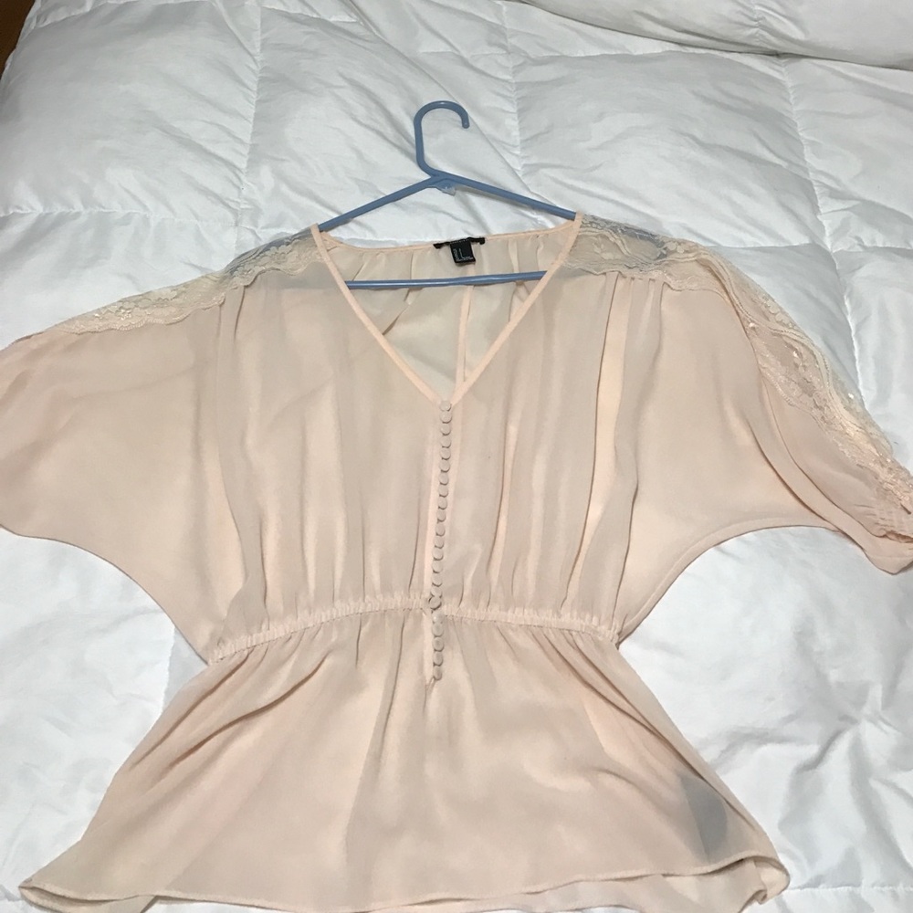 Blush pink sheer SS Top