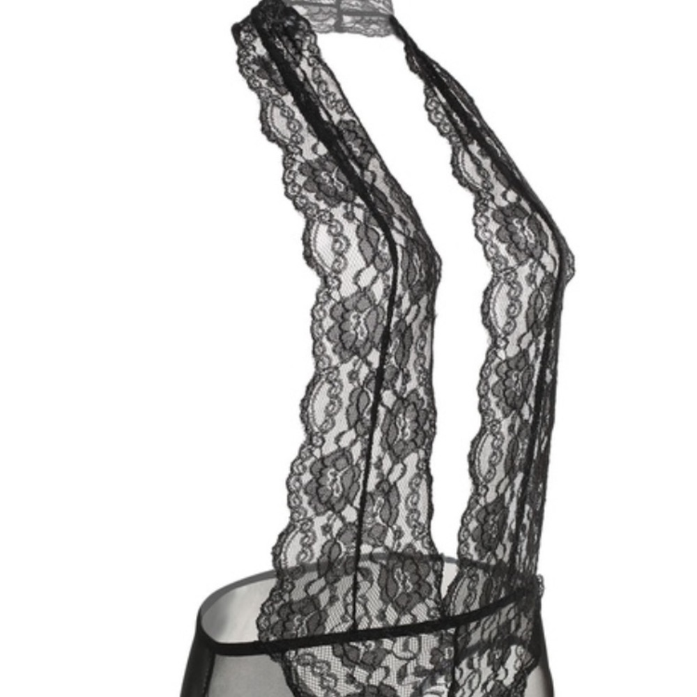 One piece Lace Halter Teddy  Lingerie - Picture 3 of 7