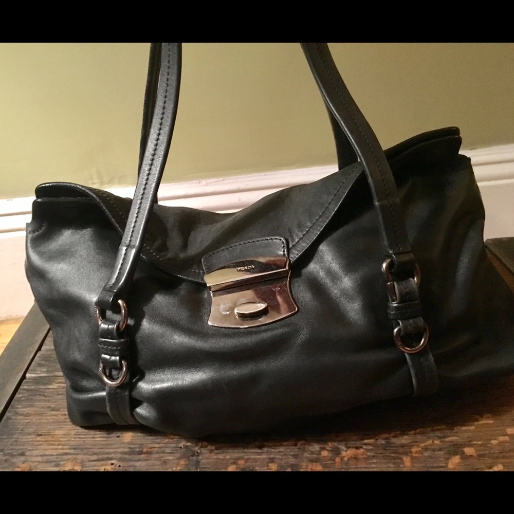 Black Leather Prada Bag