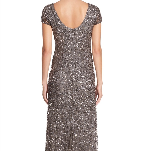 adrianna papell cap sleeve sequin dress - Picture 2 of 4