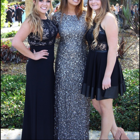 adrianna papell cap sleeve sequin dress - Picture 4 of 4