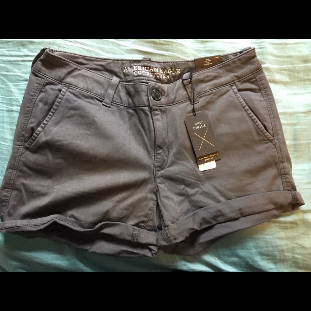 American Eagle Gray Midi, Low Rise Shorts