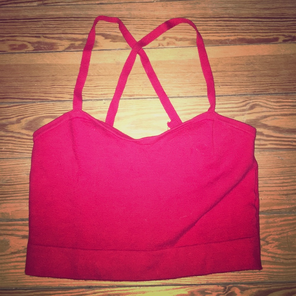Red American Apparel Crop Top
