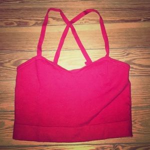 Red American Apparel Crop Top