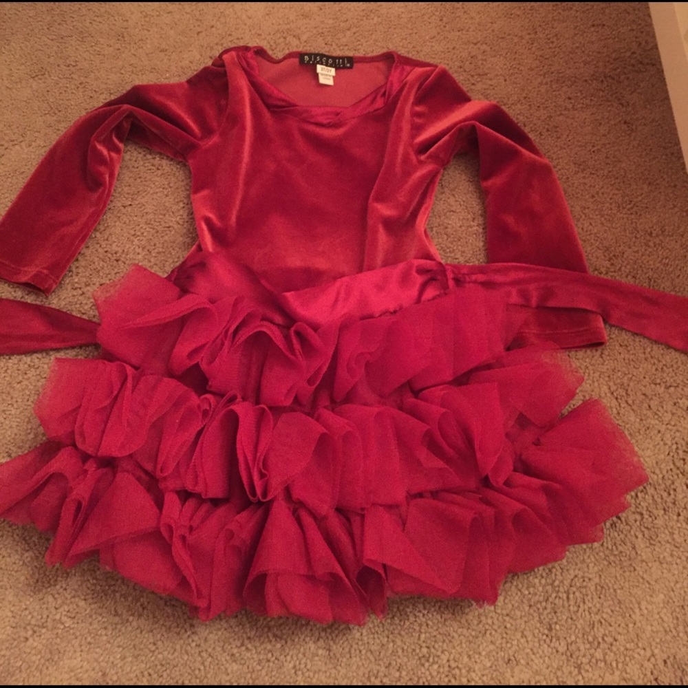 Red velvet dress