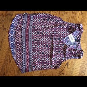 Aztec pattern tank top vneck