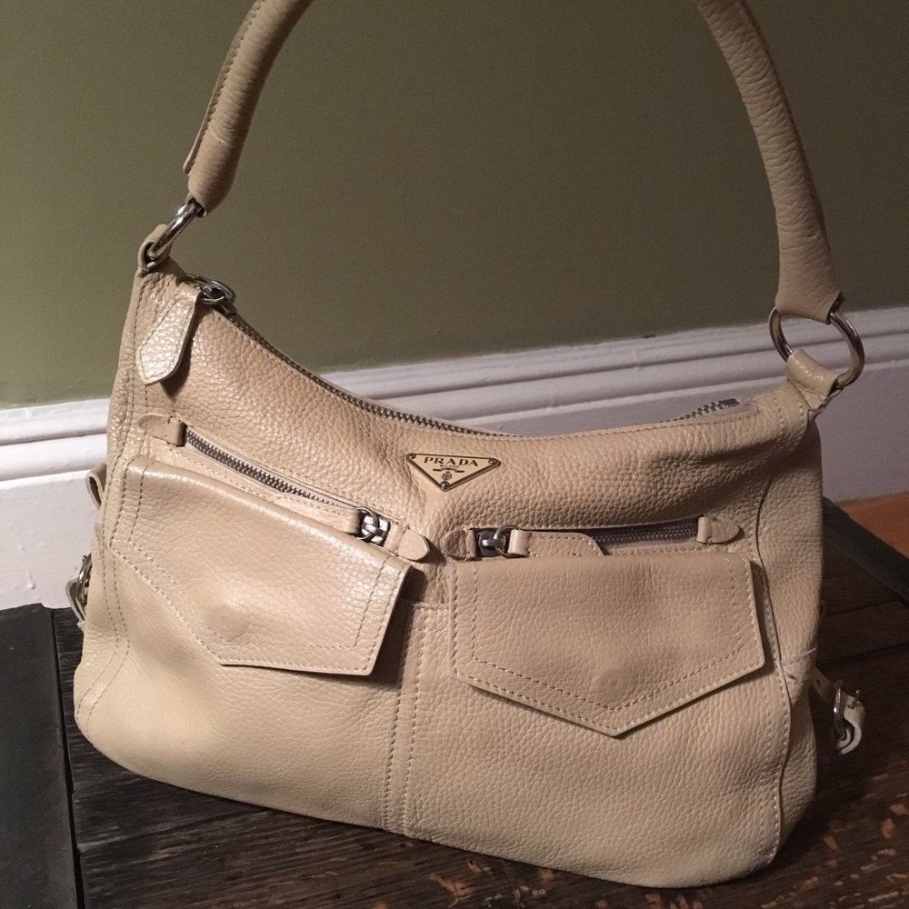 Beige Leather Prada Bag