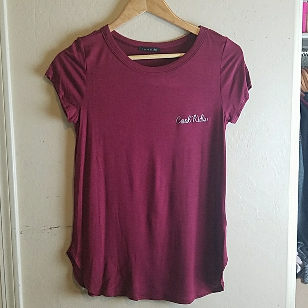SALE!! Maroon Short Sleeve Cool Kids Tee Shirt BN - Picture 3 of 5