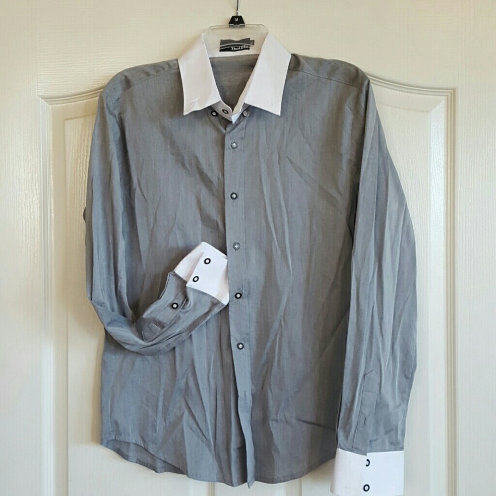 Heathered Gray Button Down