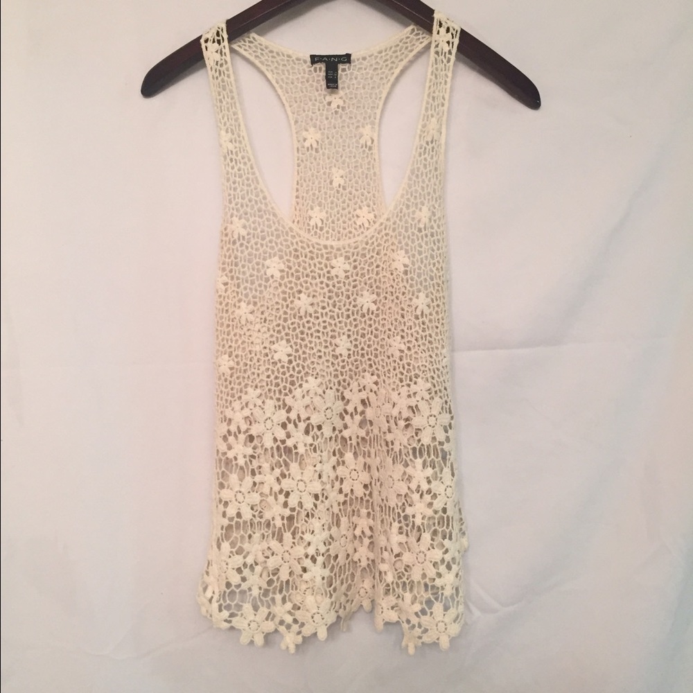 Sheer Floral Knitted Tank Top