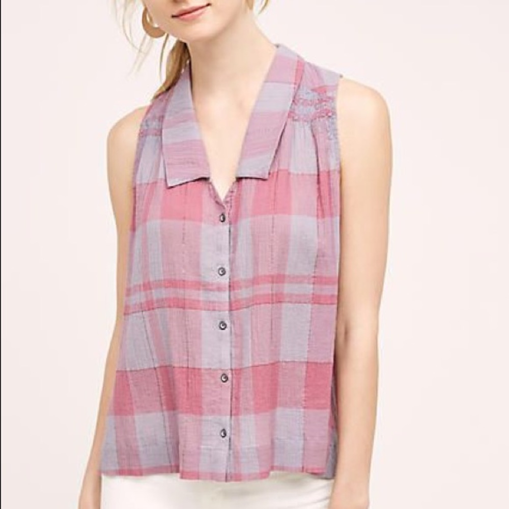 Anthropologie tank, pink/purple, size 10