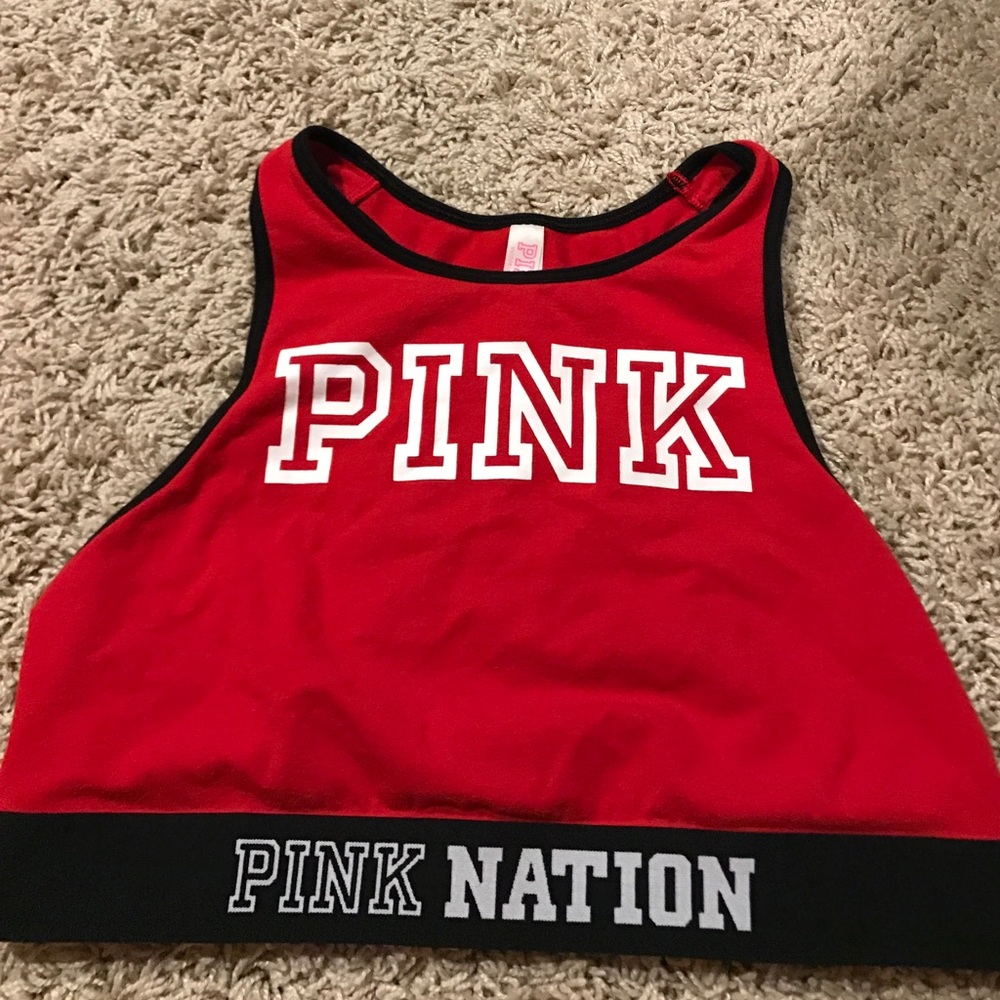 Pink sports bra