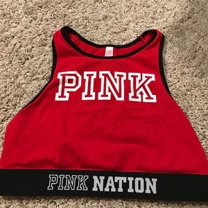 Pink sports bra