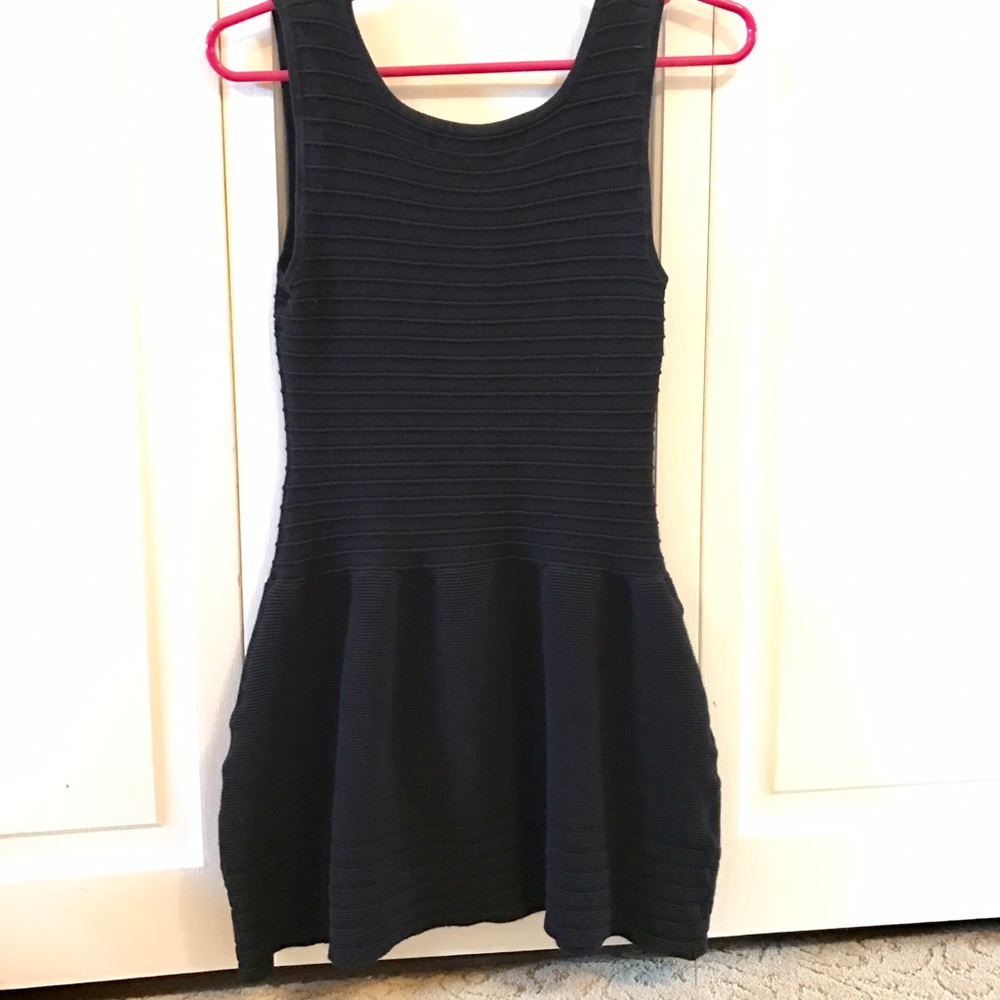 Francesca's Tight Knit Black Dress