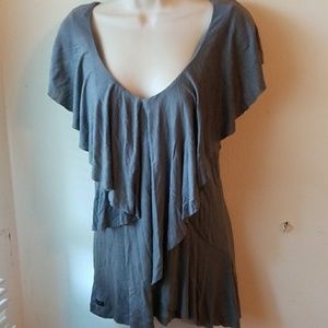 Pretty Seven7 grey mesh shirt Size M.