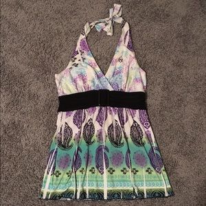 Floral print halter top sz L