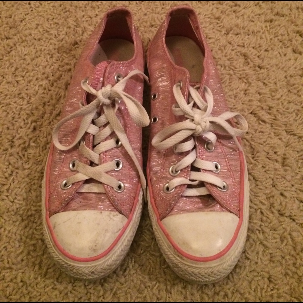 Pink Glitter Converse 8.5