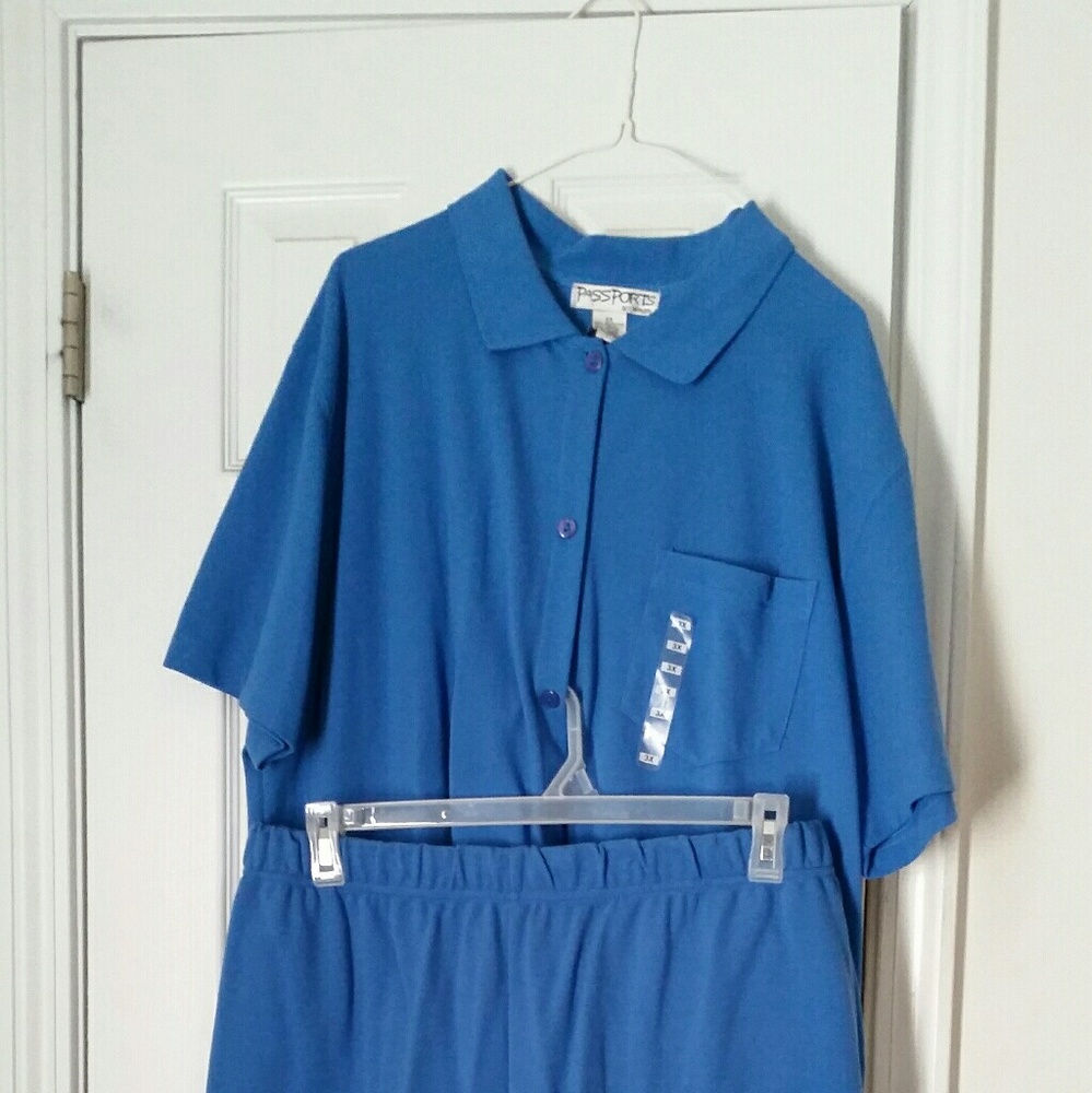 2 piece blue shorts set