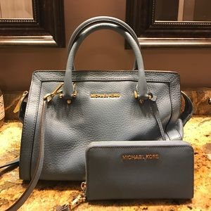 Michael Kors Satchel with matching MK wallet