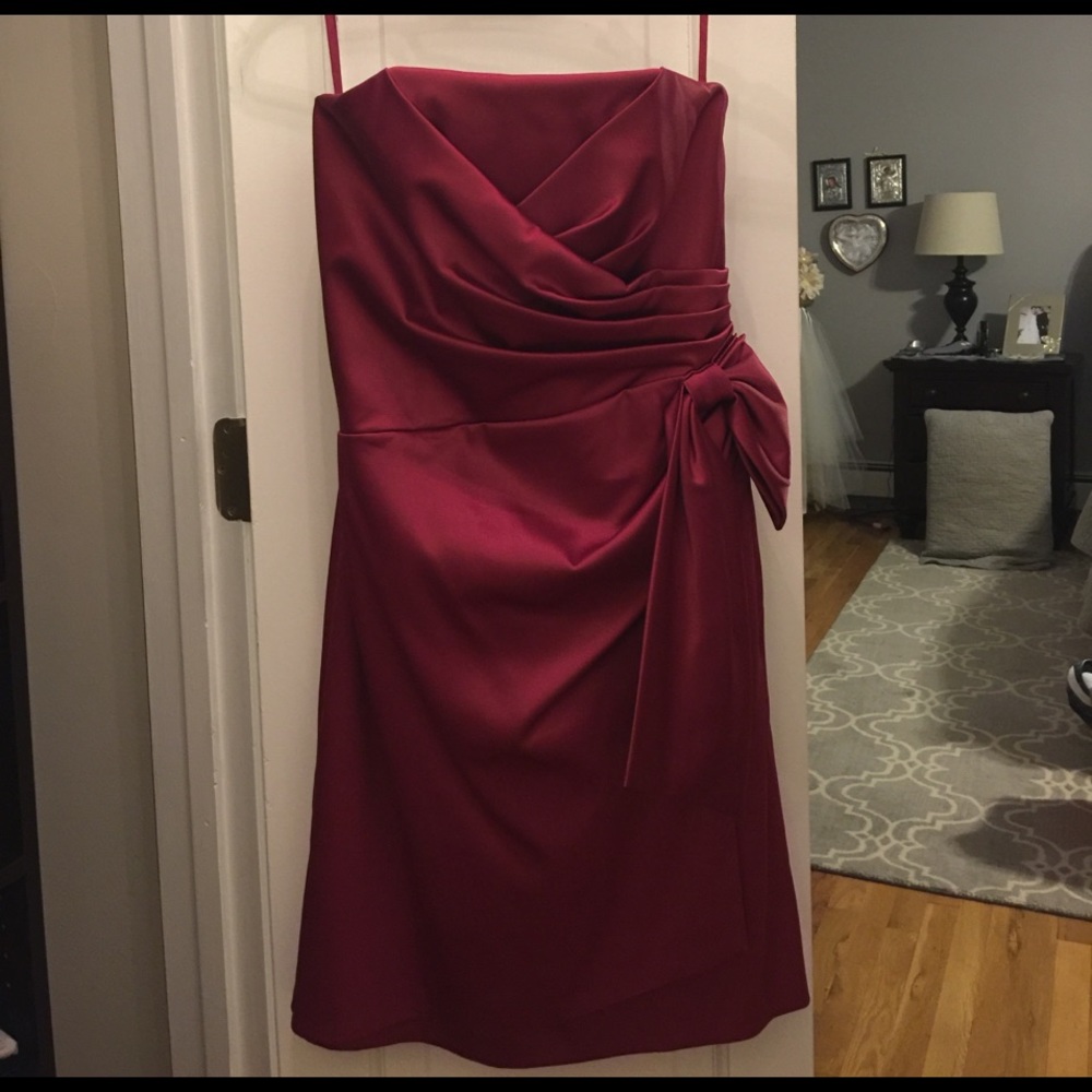 Maroon strapless dress