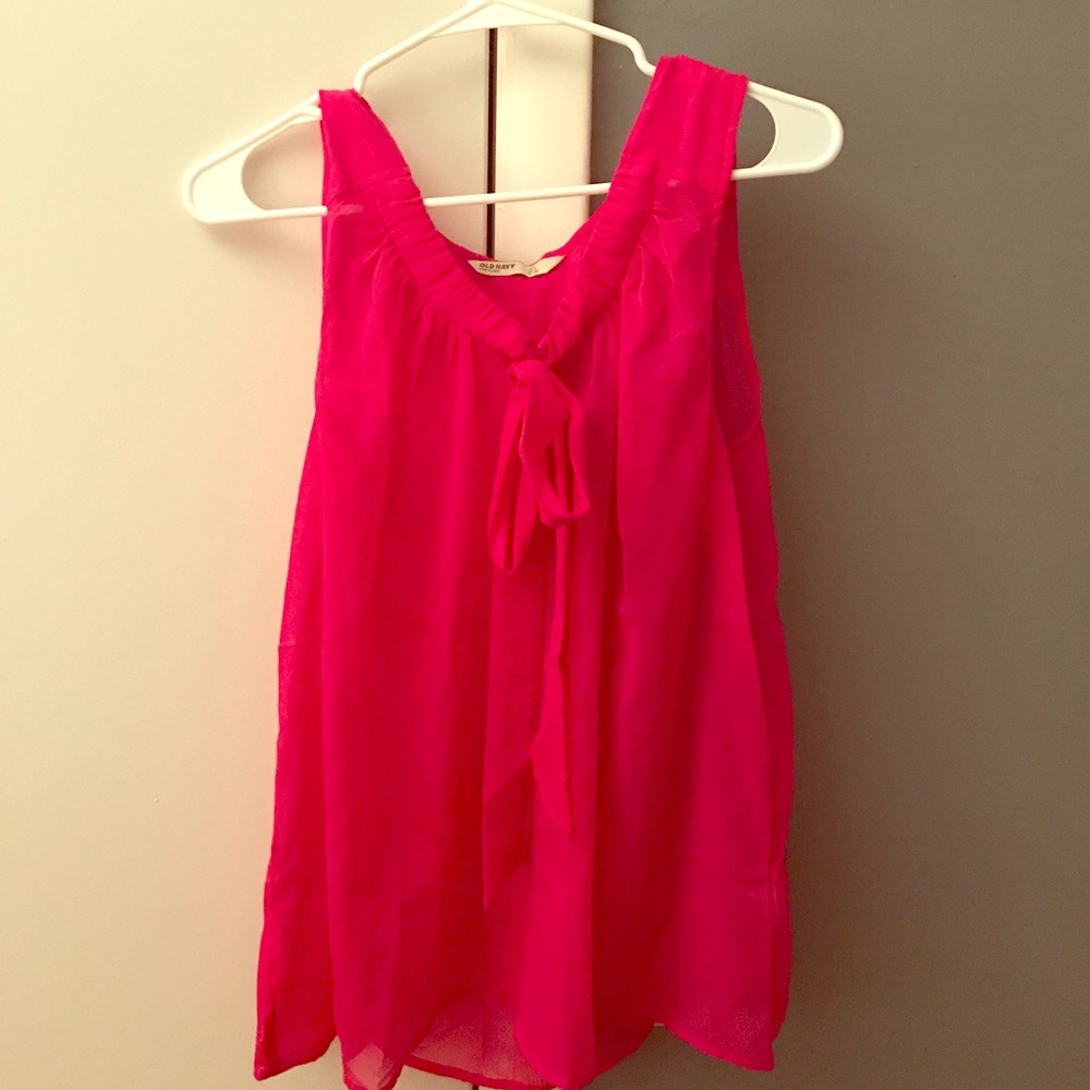 Old Navy pink sheer tank blouse, size Large