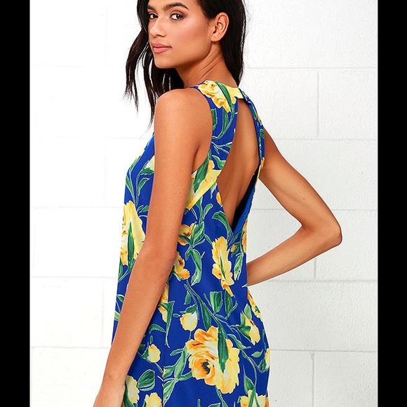 BLOOM AND BOARD BLUE FLORAL PRINT DRESS - Picture 2 of 4