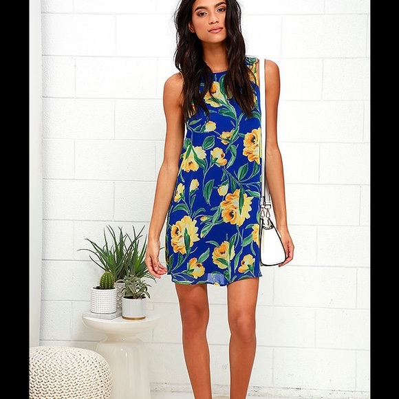 BLOOM AND BOARD BLUE FLORAL PRINT DRESS - Picture 3 of 4