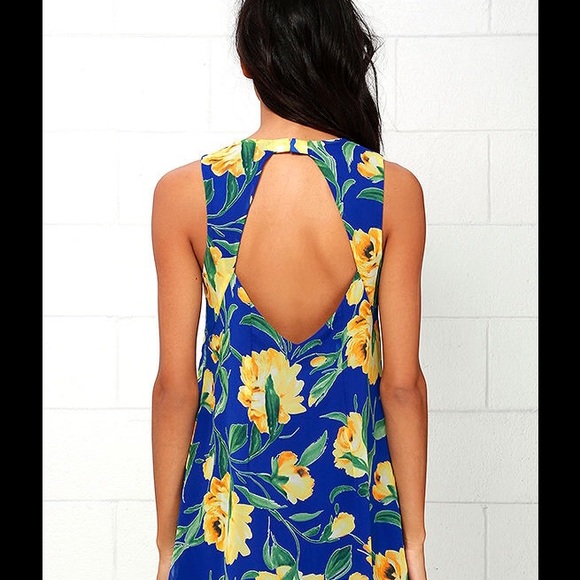 BLOOM AND BOARD BLUE FLORAL PRINT DRESS - Picture 4 of 4