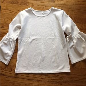 White bell sleeve top