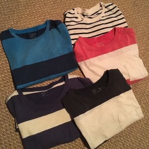 Men J. Crew lot of 5 broken in tees Sz small
