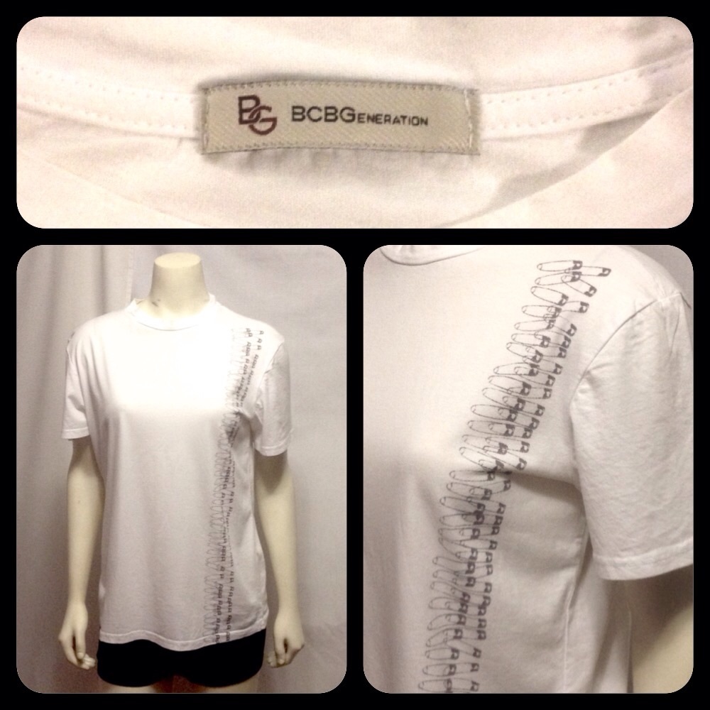 EUC men's BCBGeneration safety pin print tee S