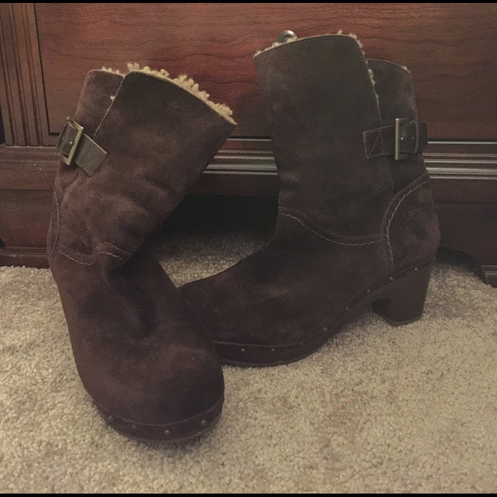 Ugg brown leather boots.