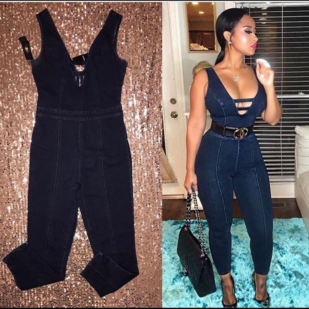 Bebe DenimJumpsuit w/ tags