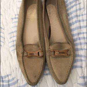 Reduced!! Prada tan suede driving shoes