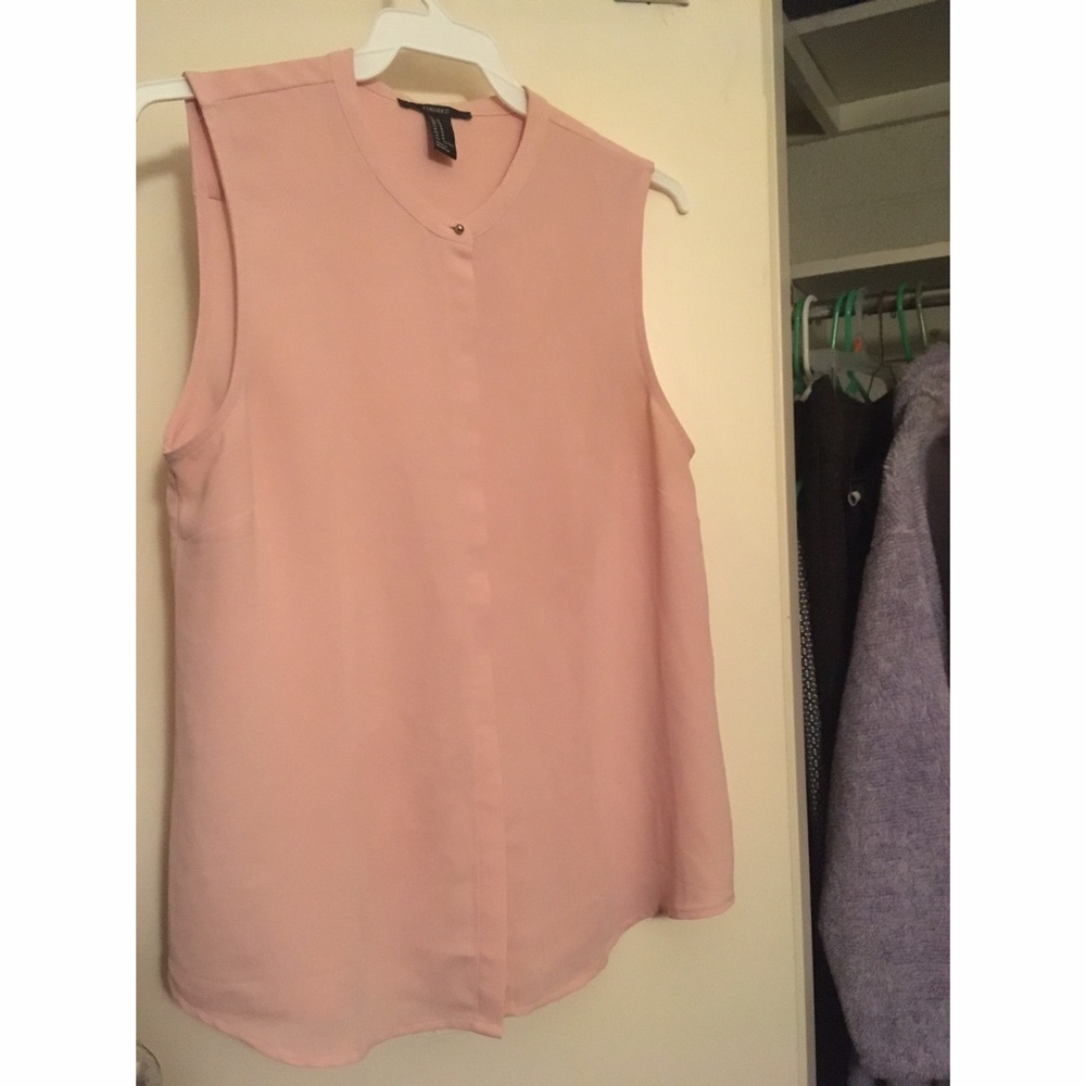 Rosegold Button Down Tank Top
